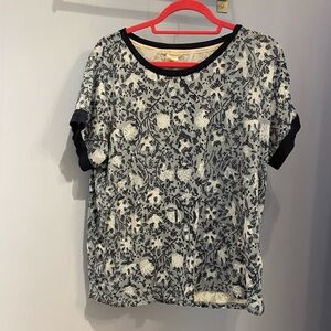 Lucky Brand Navy and White Knit Sleep Top